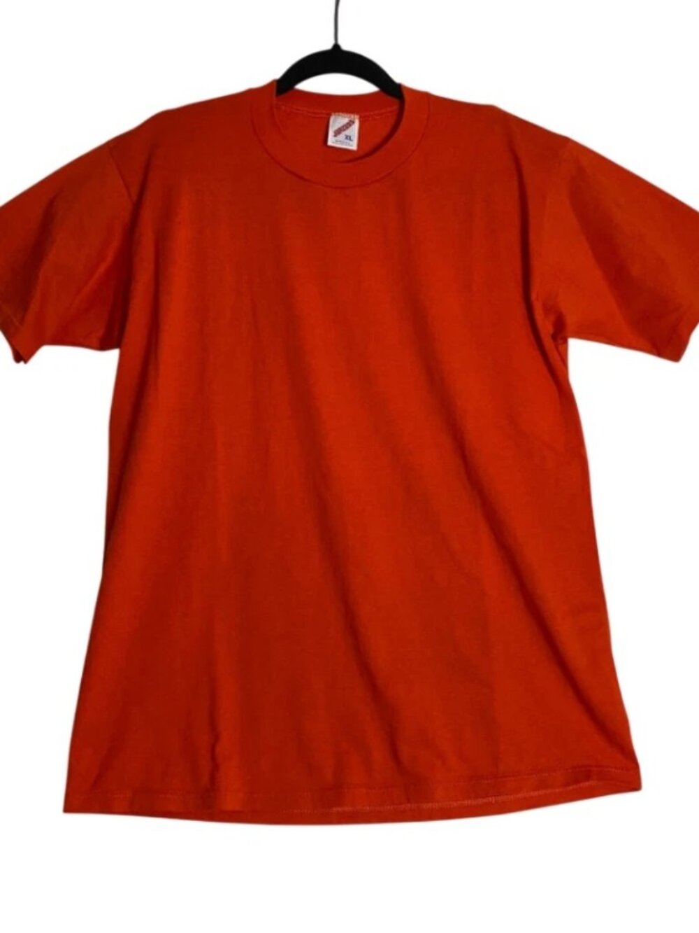 VTG Blank Jerzees Single Stitch Orange Short Sleeve Tee Shirt Size XL Made in US